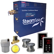 STEAMSPA Royal 12 KW Bath Generator with Auto Drain in Brushed Nickel RYT1200BN-A